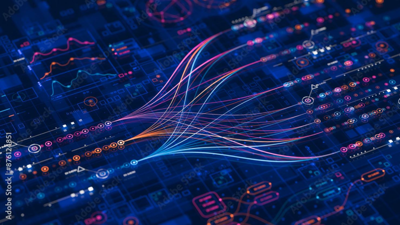 Illustrative data connections between application systems.